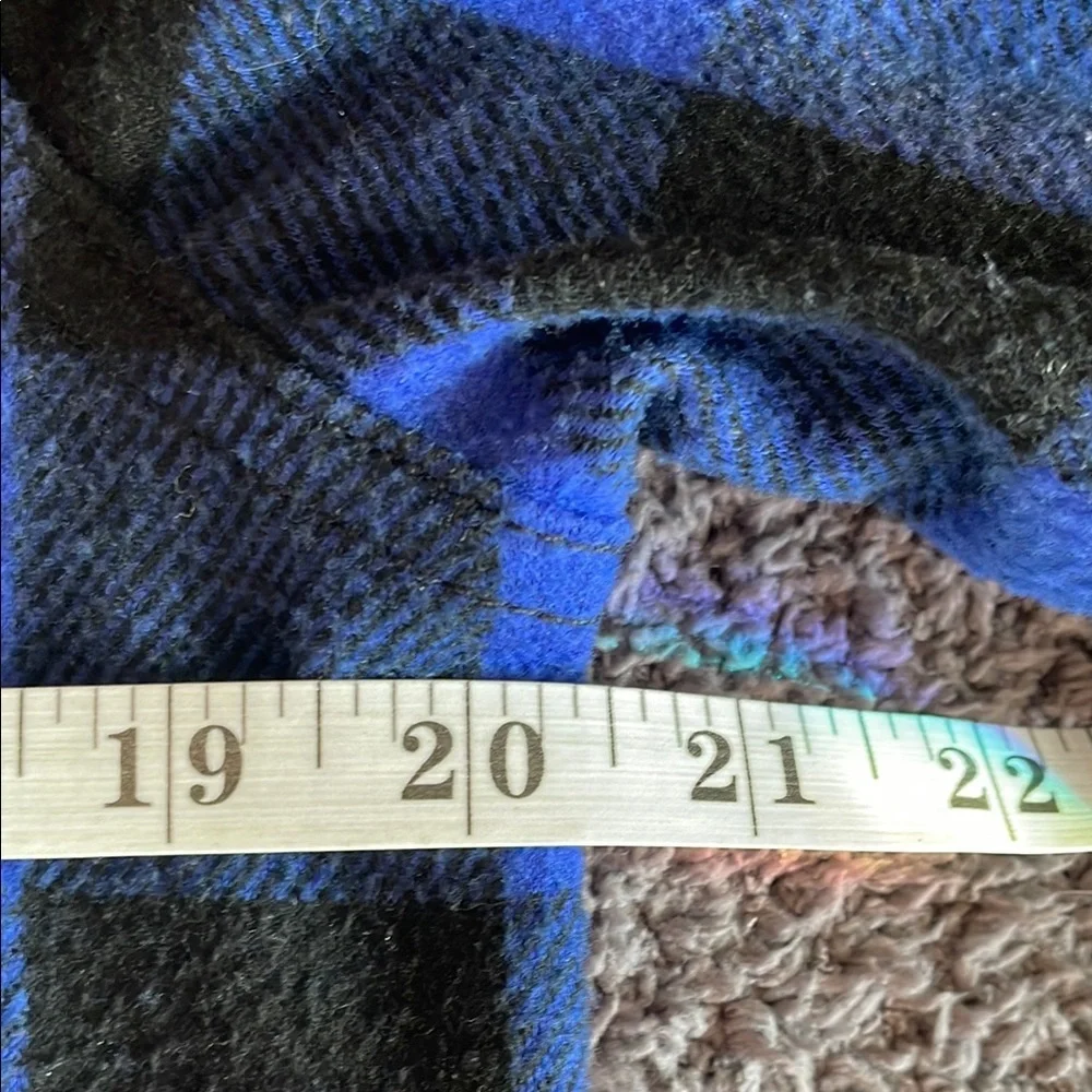 Casa Cabana Women’s Sienna Blue Black Checked Longline Shacket EUC Sz: M